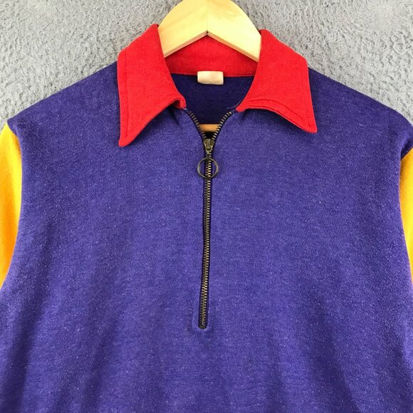 Vintage Penny 60's Patchwork Quarter Zip T‎ shirt size M - Picture 2 of 10